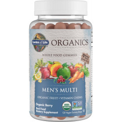 Garden of Life Organics Men's Gummy Vitamins - Berry - Organic Organic, Non-GMO, Vegan, Kosher Complete Multi - Methyl B12, C & D3 - Без глютену, сої та молочних продуктів, 120 справжніх фруктових жувальних цукерок