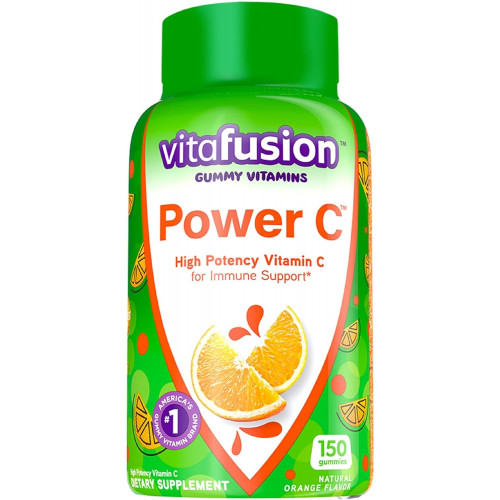 Vitafusion Power C Gummies з вітаміном C для підтримки імунітету, зі смаком апельсина, 282 мг вітаміну C, американський бренд вітамінів № 1, 50-денний запас, 150 шт.