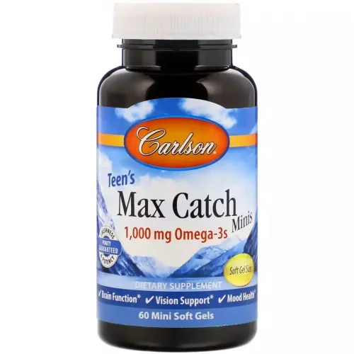 Carlson Labs, Teen's Max Catch Minis, 500 мг, 60 міні капсул 