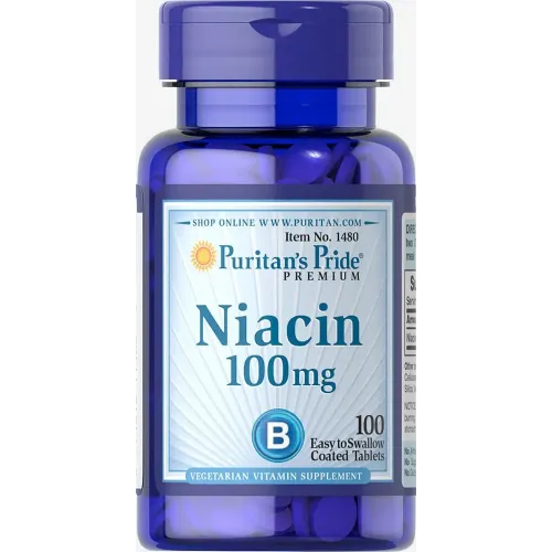 Ниацин, Niacin, Puritan's Pride, 100 мг, 100 таблеток