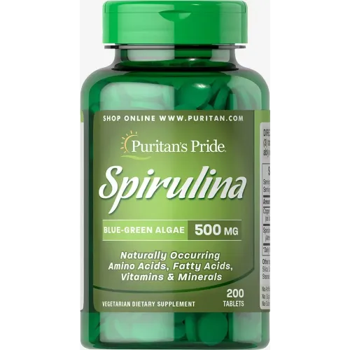 Спирулина, Spirulina, Puritan's Pride, 500 мг, 200 таблеток