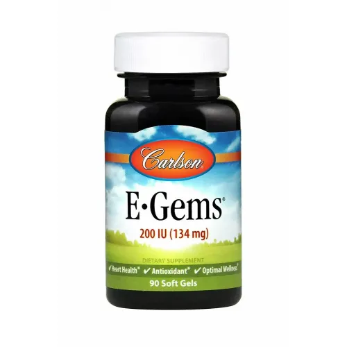 Вітамін Е, E-Gems Natural Vitamin E, Carlson Labs, 200 МО, 90 гелевих капсул 