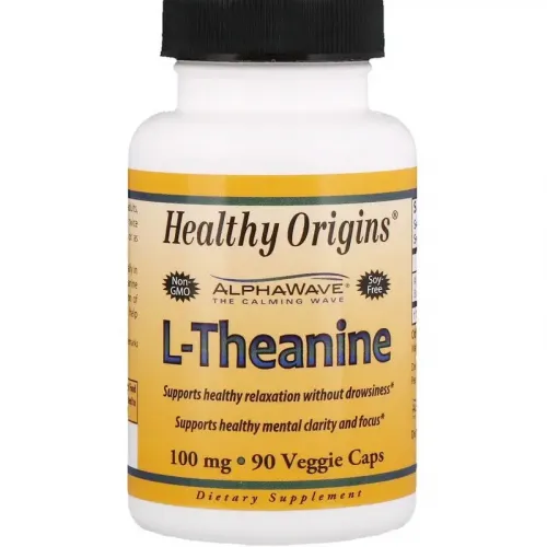 L-Теанин, L-Theanine, Healthy Origins, 100 мг, 90 капсул