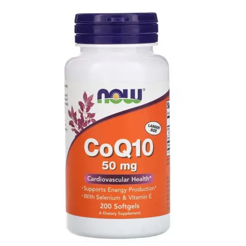 Now Foods, CoQ10, 50 мг, 200 мягких желатиновых капсул