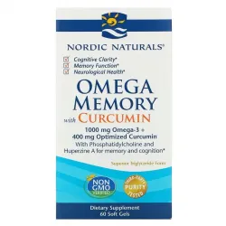 Nordic Naturals, Omega Memory с куркумином, 500 мг, 60 мягких желатиновых капсул