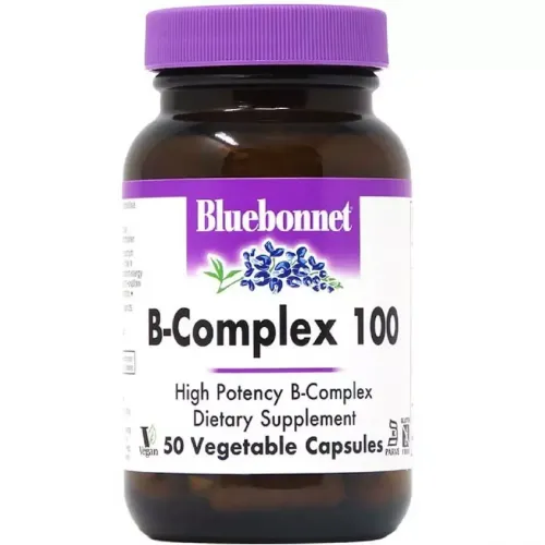 Bluebonnet Nutrition, B-Complex 100, вітаміни групи B, 50 вегетаріанських капсул 