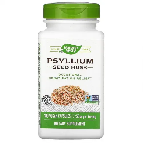 Подорожник (Psyllium Husks), Nature's Way, 525 мг, 180 кап. 