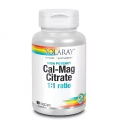 Solaray, Кальцій І Магній, Cal-Mag Citrate, High Potency, 90 капсул 