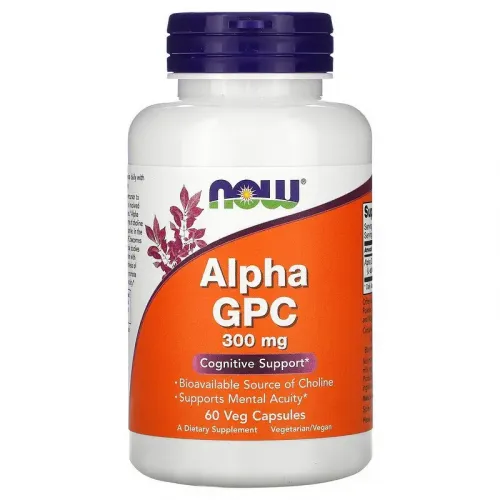 Now Foods, Alpha GPC (глицерофосфохолин), 300 мг, 60 растительных капсул