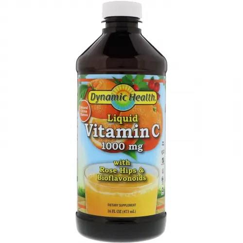 Вітамін С, цитрусовий смак, Liquid Vitamin C, Dynamic Health, рідкий, 1000 мг, 473 мл