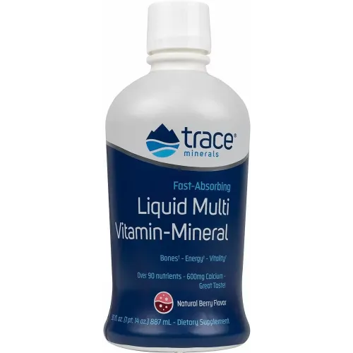 Trace Minerals Research, Рідкі мультивітаміни та мінерали, Multi Vitamin-Mineral, смак ягід, 887 мл