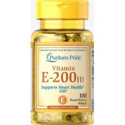 Вітамін Е-200, Vitamin E, Puritan's Pride, 200 МО, 100 гелевих капсул 