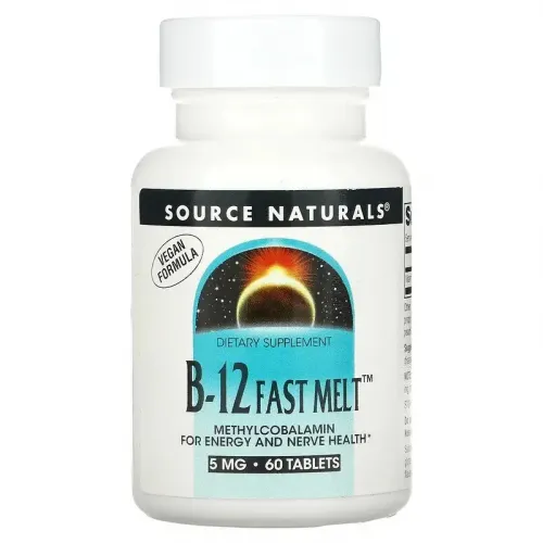 Source Naturals, B-12 Fast Melt, 5 мг, 60 таблеток