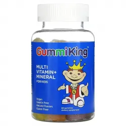 GummiKing, мультивитамины и микроэлементы для детей, со вкусом клубники, апельсина, лимона, винограда, вишни и грейпфрута, 60 жевательных таблеток