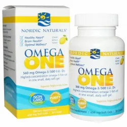 Омега, Omega One, Nordic Naturals, лимонний смак, 30 капсул 