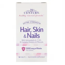 21st Century, Hair, Skin & Nails, Extra Strength, 90 таблеток 