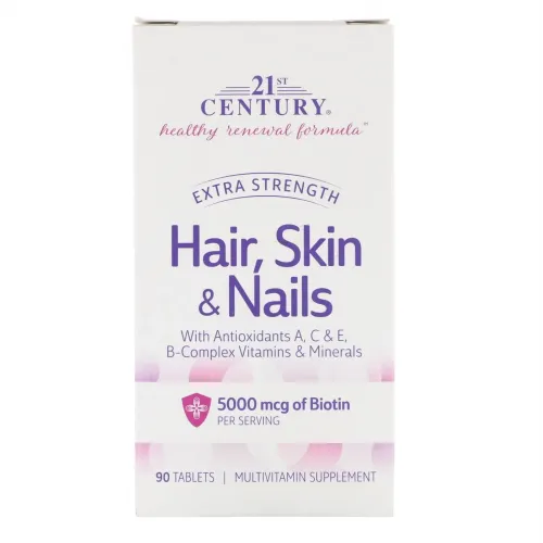 21st Century, Hair, Skin & Nails, Extra Strength, 90 таблеток 