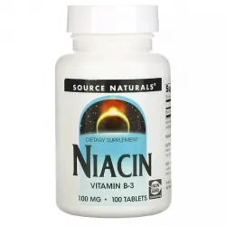 Source Naturals, Витамин В3 (Ниацин), 100 мг, 100 таблеток