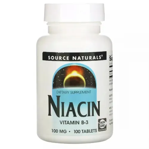 Source Naturals, Вітамін В3 (Ніацин), 100 мг, 100 таблеток