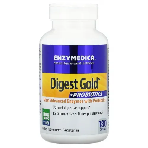 Enzymedica, Digest Gold + пробіотики, 180 капсул 