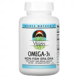 Source Naturals, Веганська Омега 3S, ЕПК-ДГК, 300 мг, 60 веганських м'яких пігулок 