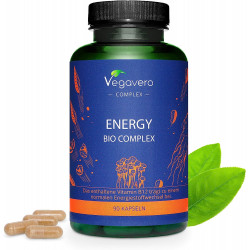 Бустер мозга от Vegavero® | С натуральным кофеином из гуараны, зеленого чая, мате, женьшеня и витамина В12 | 90 капсул
