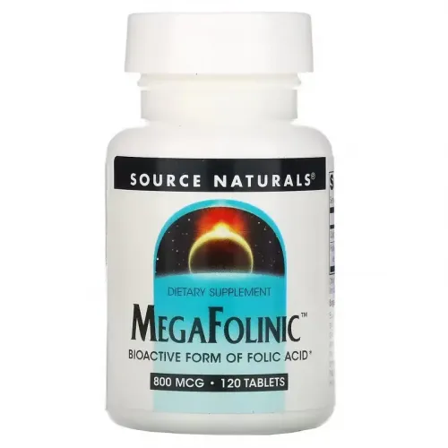 Source Naturals, MegaFolinic, 800 мкг, 120 таблеток