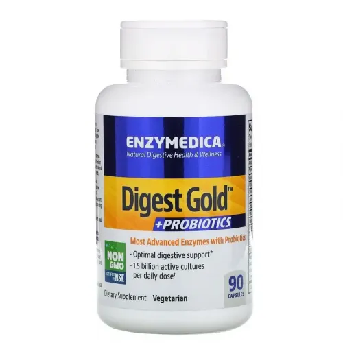 Enzymedica, Digest Gold + пробіотики, 90 капсул 