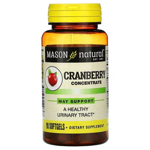 Клюквенный концентрат, Cranberry Concentrate, Mason Natural, 90 гелевых капсул