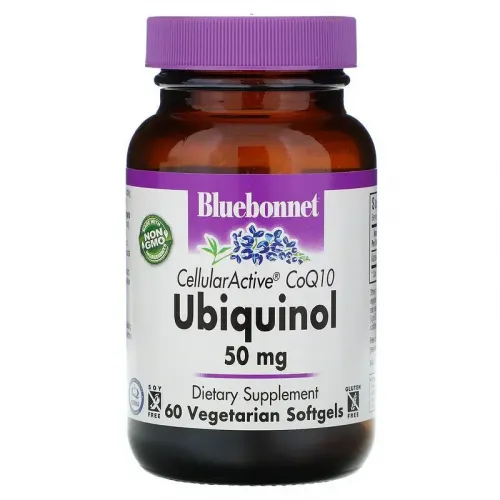 Bluebonnet Nutrition, Ubiquinol, Cellular Active CoQ10, 50 мг, 60 растительных капсул