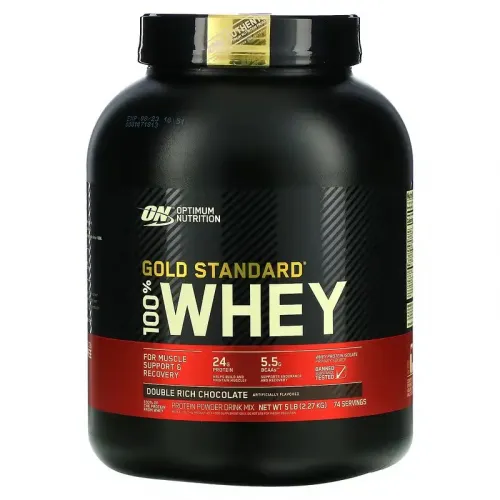 Optimum Nutrition, 100% Whey Gold Standard, сироватковий протеїн, зі смаком подвійного шоколаду, 2270 г