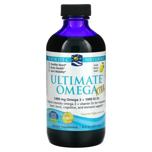 Nordic Naturals, Ultimate Omega Xtra, 3400 мг, лимон, 237 мл 