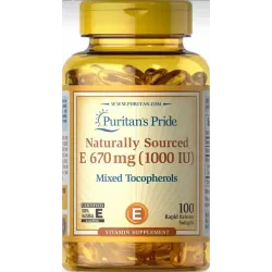 Вітамін Е, Vitamin E, Puritan's Pride, 1000 МО, натуральний, 100 гелевих капсул 