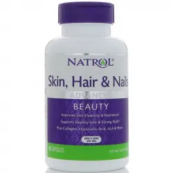 Вітаміни для волосся, шкіри і нігтів, Skin, Hair & Nails, Natrol, 60 капсул,