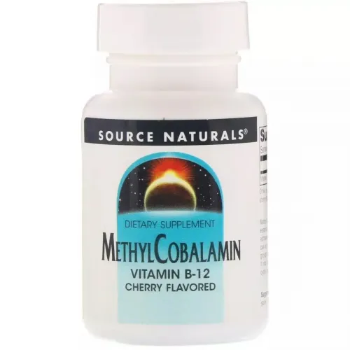 Source Naturals, Метилкобаламін, 5 мг, смак вишні, 30 таблеток для розсмоктування