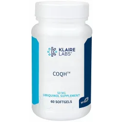 Убіхінол CoQH, Ubiquinol, Klaire Labs, 50 мг, 60 гелевих капсул