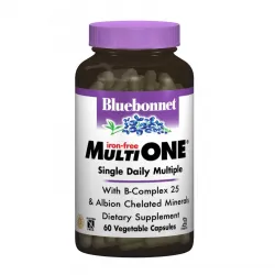 Мультивітаміни без заліза, MultiONE, Bluebonnet Nutrition, 60 гелевих капсул