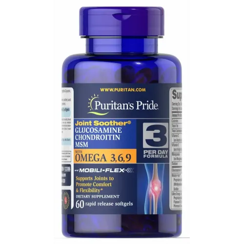 Puritan's Pride, Глюкозамин, хондроїтин та MSM з Omega 3-6-9, 60 капсул