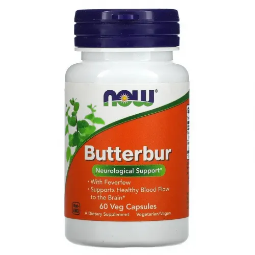 Now Foods, Butterbur, 60 рослинних капсул