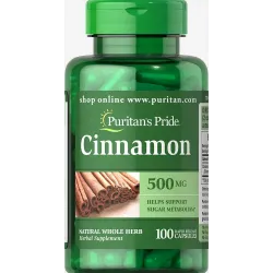 Корица, Cinnamon, Puritan's Pride, 500 мг, 100 капсул