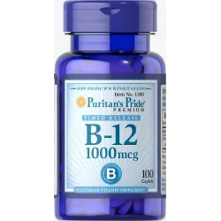 Витамин В-12, Vitamin B-12, Puritan's Pride 1000 мкг, 100 капсул