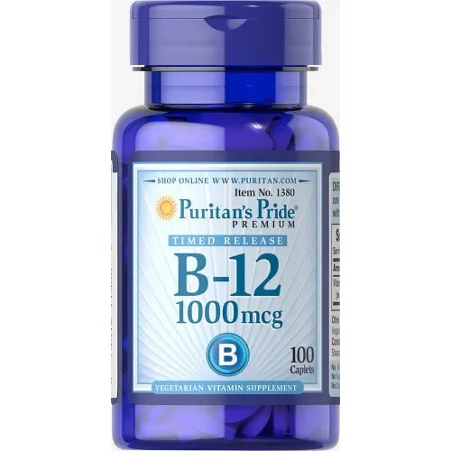 Витамин В-12, Vitamin B-12, Puritan's Pride 1000 мкг, 100 капсул