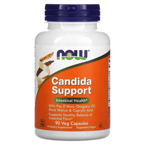 Now Foods, Candida Support, 90 растительных капсул