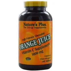 Nature's Plus, Вітамін С, Orange Juice Vitamin C, 1000 мг, 60 жувальних таблеток