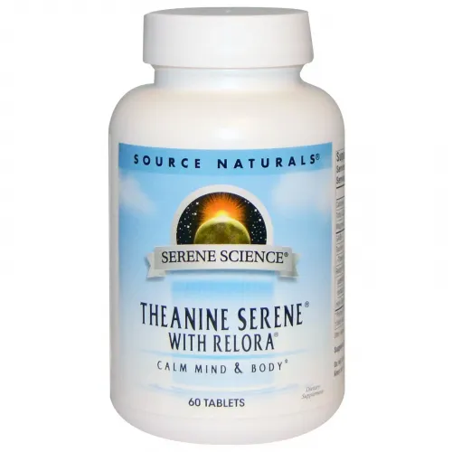 Теанін з релорой, Serene Science, Source Naturals, 60 таблеток 