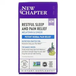 New Chapter, Restful Sleep and Pain Relief, Спокойный безболезненный сон, 30 вегетарианских капсул