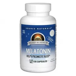 Source Naturals, Мелатонін 3 мг, Sleep Science, 120 гелевих капсул 