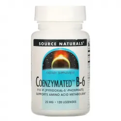 Source Naturals, ферментированный витамин B-6, 25 мг, 120 таблеток для рассасывания