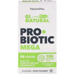 Nature's Plus, GI Natural, Probiotic Mega, пробиотики, 120 млрд КУО, 30 капсул