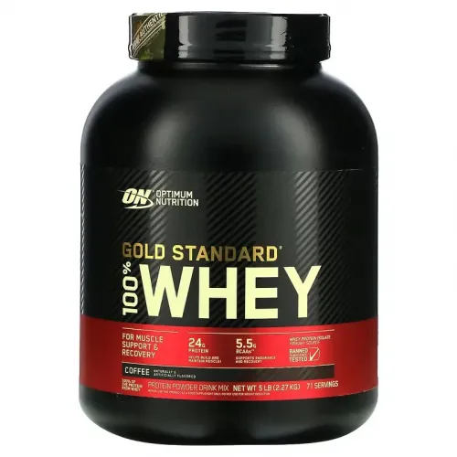 Optimum Nutrition, 100% Whey Gold Standard, сироватковий протеїн, зі смаком кави, 2270 г